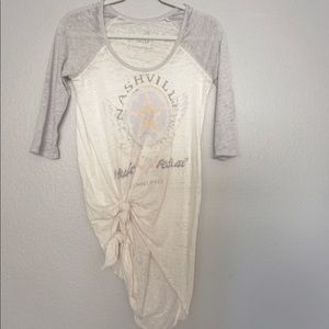 We The Free hi-lo 3/4 sleeve vintage tunic top